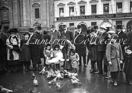 Feeding Pigeons, Munich, Germany